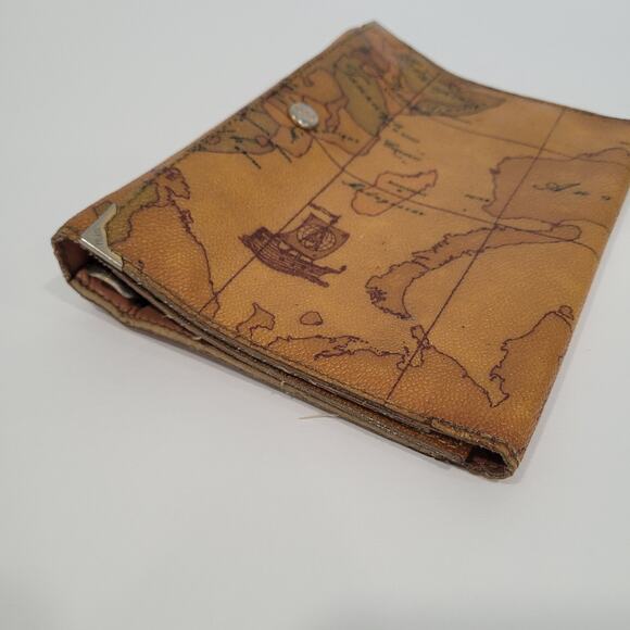 Alviero Martini Organizer Map Geo Leather Planner B6 7x5 Size Notebook Italian - Picture 9 of 10